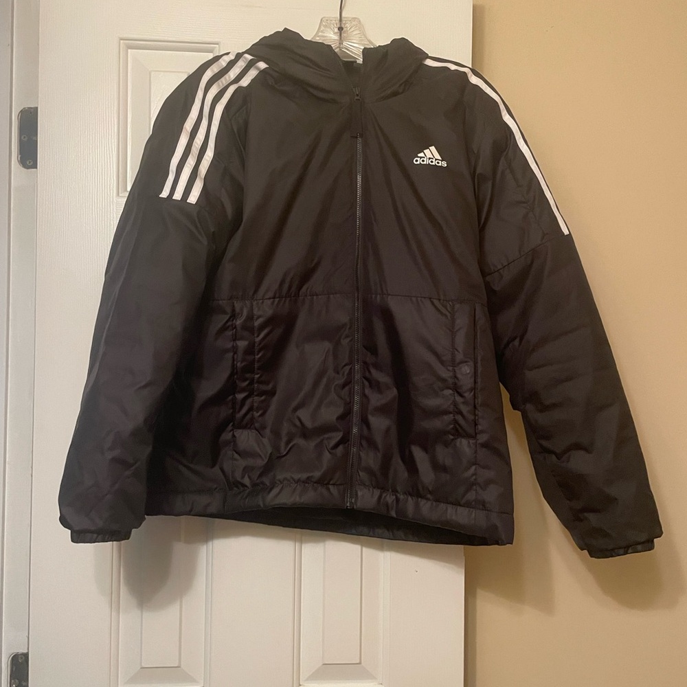 Adidas Mens M Lightweight Hooded Puffer Jacket